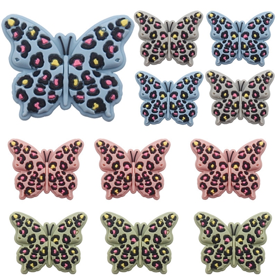 Мультяшные силиконовые фокусные бусины, леопардовый принт бабочка