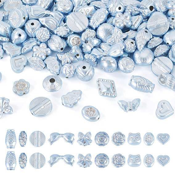 100г перламутровых непрозрачных акриловых бусин, разнообразные