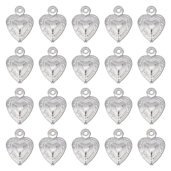 100шт 316 подвески из хирургической нержавеющей стали, сердце