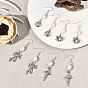 Alloy Glass Dangle Earrings, Natural Freshwater Pearl & 304 Stainless Steel Dangle Earrings for Women, Mixed Shapes