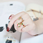 Colorful CZ Heart Pendant Ring for Women, Trendy Open-ended RIR18 Finger Jewelry