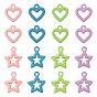 32Pcs 8 Style Spray Painted Alloy Pendants, Heart & Star