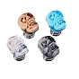 Aluminum Alloy & K9 Crystal Glass Skull Drawer Knob, with Screws, Cabinet Pulls Handles for Drawer, Doorknob Accessories, Halloween Theme