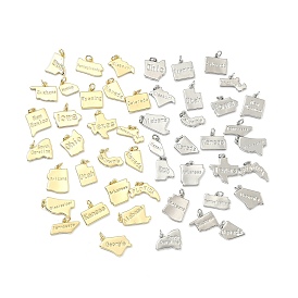 Латунные подвески, прелести карты, долговечный, стойки покрытие, без свинца и без кадмия