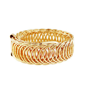 Metal Spring Bracelet Elastic Stretch Bangle in Gold or Silver Wire Design