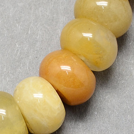 Pierres précieuses naturelles topaze ancienne pierre de jade rondelle perles brins, 8x5mm, Trou: 1mm, Environ 60~65 pcs/chapelet, 15.7 pouce