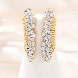 Латунные микро проложить манжеты кольца кубического циркония, без кадмия и без свинца, крылья