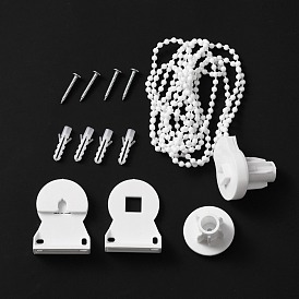 Beaded Chain Rolling Blind Replacement Repair Kit, 25mm Roller Blind Fittings, including Screws, Anchor Plug, Bracket, Bead Chain