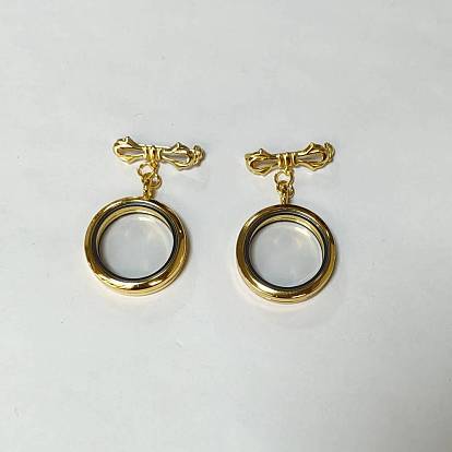 Brass Brooch, with Alloy Locket Pendants