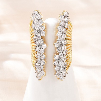 Латунные микро проложить манжеты кольца кубического циркония, без кадмия и без свинца, крылья