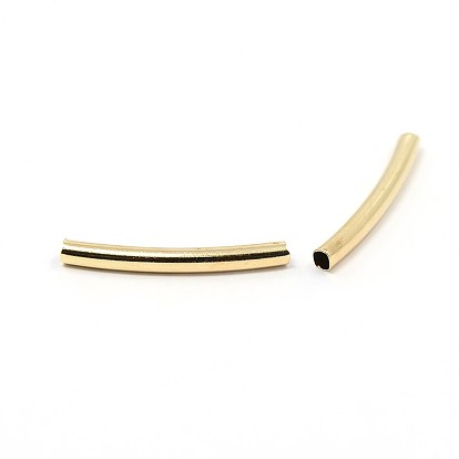 Brass Smooth Curved Tube Beads, Curved Tube Noodle Beads
