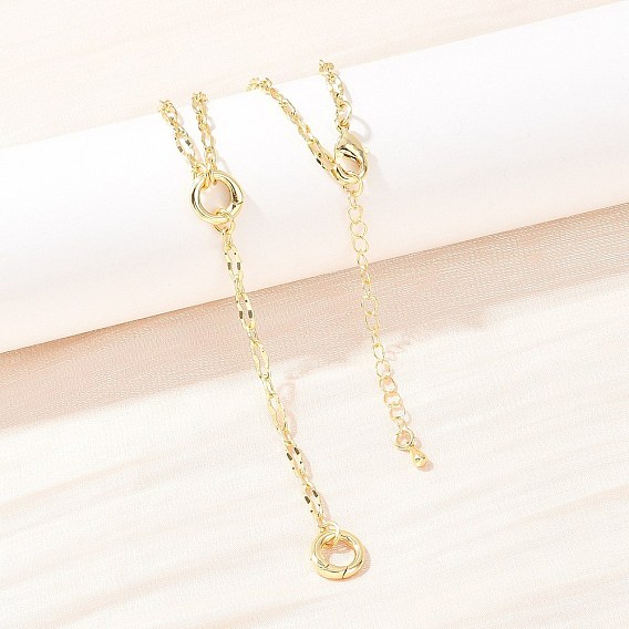 Латунные волнистые овальные звенья цепи и лариаты, с пружинными кольцами ворот, долговечный, стойки покрытие, без свинца и без кадмия