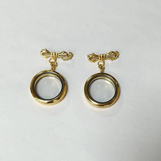 Brass Brooch, with Alloy Locket Pendants