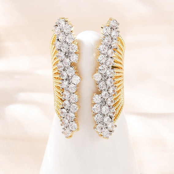 Латунные микро проложить манжеты кольца кубического циркония, без кадмия и без свинца, крылья