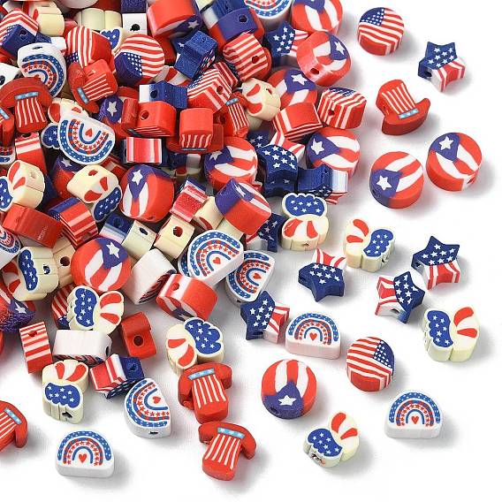 200 бусины из полимерной глины ручной работы.