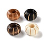 Schima Wood Carved European Beads, Rondelle, Large Hole Beads
