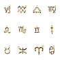 Twelve Constellations Alloy Rhinestone Charms, Colorful