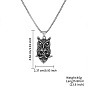 Stainless Steel Pendant Necklaces, Owl with Skull