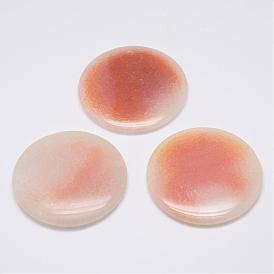 Natural Carnelian Big Pendants, Dyed & Heated, Flat Round