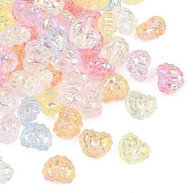 Прозрачные акриловые подвески с УФ-покрытием, радужный, сердце с шармом бантом