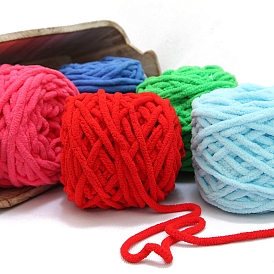 Soft Crocheting Polyester Yarn, Thick Knitting Yarn for Scarf, Bag, Cushion Making, Segment Dyed