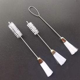 Herramienta de limpieza de cepillo de nailon, para limpieza de máquinas de coser, cabeza simple/doble