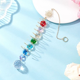 Стекло каплевидное окно висит ловцы солнца, с подвесками из латуни и нержавеющей стали для наружного и садового декора