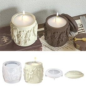 Column with Angel DIY Silicone Storage Box Molds, Resin Casting Molds, for UV Resin & Epoxy Resin Craft Making