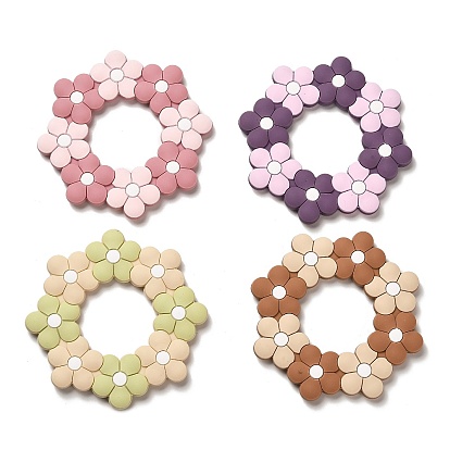 Flower Silicone Focal Beads, Silicone Teething Beads