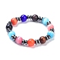 Cat Eye Beads Stretch Bracelets, with Synthetic Non-magnetic Hematite, Round