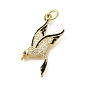 Кулоны с эмалью из латуни с прозрачным кубическим цирконием, птицы талисманы, с целью перехода в кольце