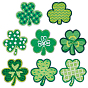32шт. 8 стили: нашивки с компьютерной вышивкой в виде клевера, полиэстер, пришивные/приклеиваемые утюгом, аксессуары для костюма, аппликация