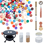 Wax Seal Stamp Set, Including Sealing Wax Particles, Candle, Metallic Markers Paints Pens, Shiny Laser Glitter Dust Powder, Wood Alloy Wax Furnace