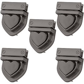 Heart Zinc Alloy Purse Locks, Metal Twist Lock for Handbags, Bag Accessories