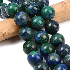 Натуральные бусы из хризоколлы и лазурита, круглые
