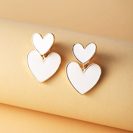 Charming and Chic Heart-Shaped Oil Drop Earrings for Women with Unique Design