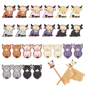 24Pcs 12 Styles Silicone Beads, Cattle, Focal Beads