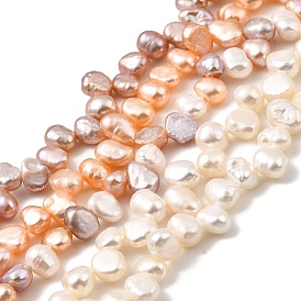 Нити из натурального культивированного пресноводного жемчуга, двух сторон полированной, класс 3а+, Топ пробуренной