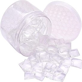 Transparent Glass Cabochons,  Square