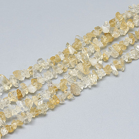 Natural Citrine Beads Strands, Chip, Dyed & Heated