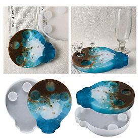 Shot Glasses Holder Tray DIY Silicone Molds, Resin Casting Molds, for UV Resin, Epoxy Resin Craft Making