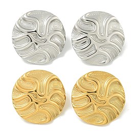 Ионное покрытие (ip) 304 серьги-гвоздики из нержавеющей стали, плоско-круглые