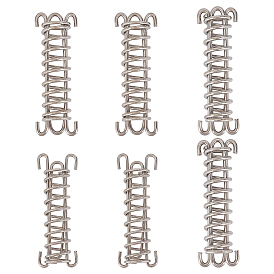 SUPERFINDINGS 6Pcs Stainless Steel Camping Tent Spring Buckle, Premium Swing Spring Awning Rope Tensioner, for Tarps Tents Wire Racks Camping Accessories