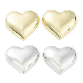 Brass Stud Earrings for Women, Heart