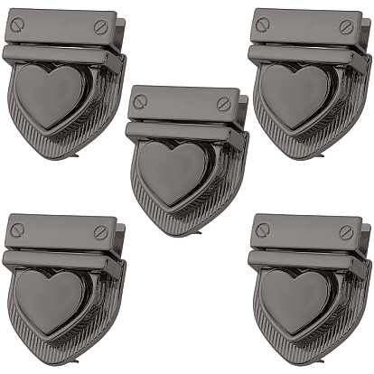 Heart Zinc Alloy Purse Locks, Metal Twist Lock for Handbags, Bag Accessories