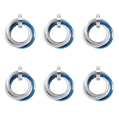 201 Stainless Steel Interlocking Ring Pendants, with Crystal Rhinestone