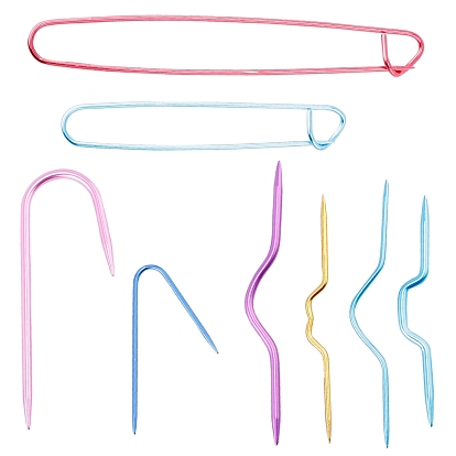 Aluminum Crochet Tool Set, with Safety Pin, Bent Pin and Sewing Needle