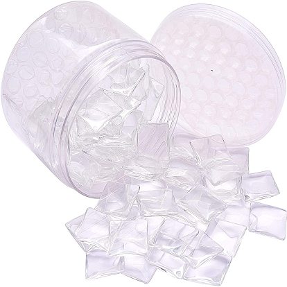 Transparent Glass Cabochons,  Square
