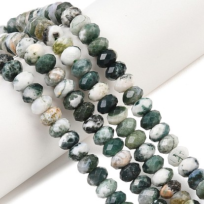 Натурального дерева агат бисер нитей, рондель, граненые