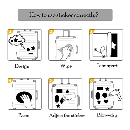 Paper Sticker Label Set, Adhesive Label Stickers, for Suitcase & Skateboard & Refigerator Decor, Yoga Pattern